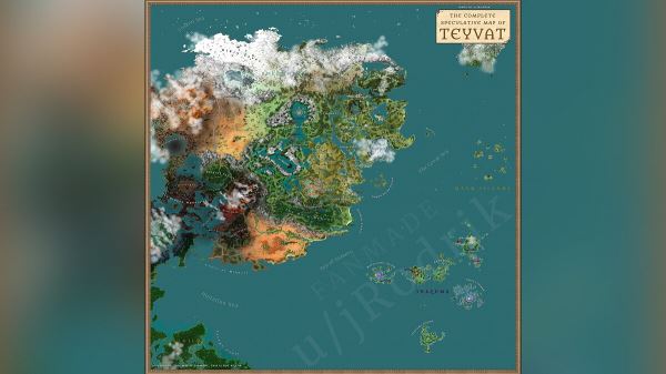 <br />
        Фанат создал полную карту мира Genshin Impact, на которой показал все семь регионов<br />
      